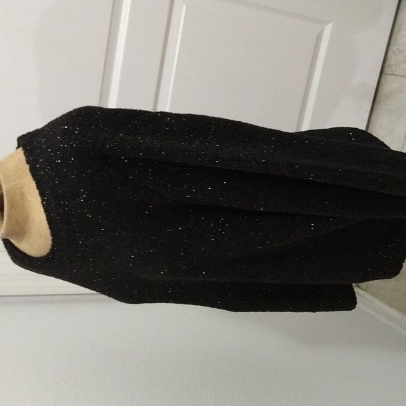 Michael Kors Womens Black Speckle Pouf Jewel Neck Sweater Size OX - Picture 4 of 8